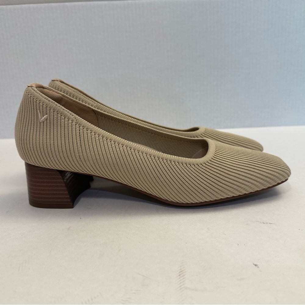 Vivaia Melody Pro Square Toe Almond Knit Chunky Heels Size 9.5 - Picture 8 of 12